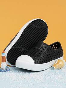 Niños 1 par Zuecos con diseño de abertura para verano - Blanco y Negro - Ver 4