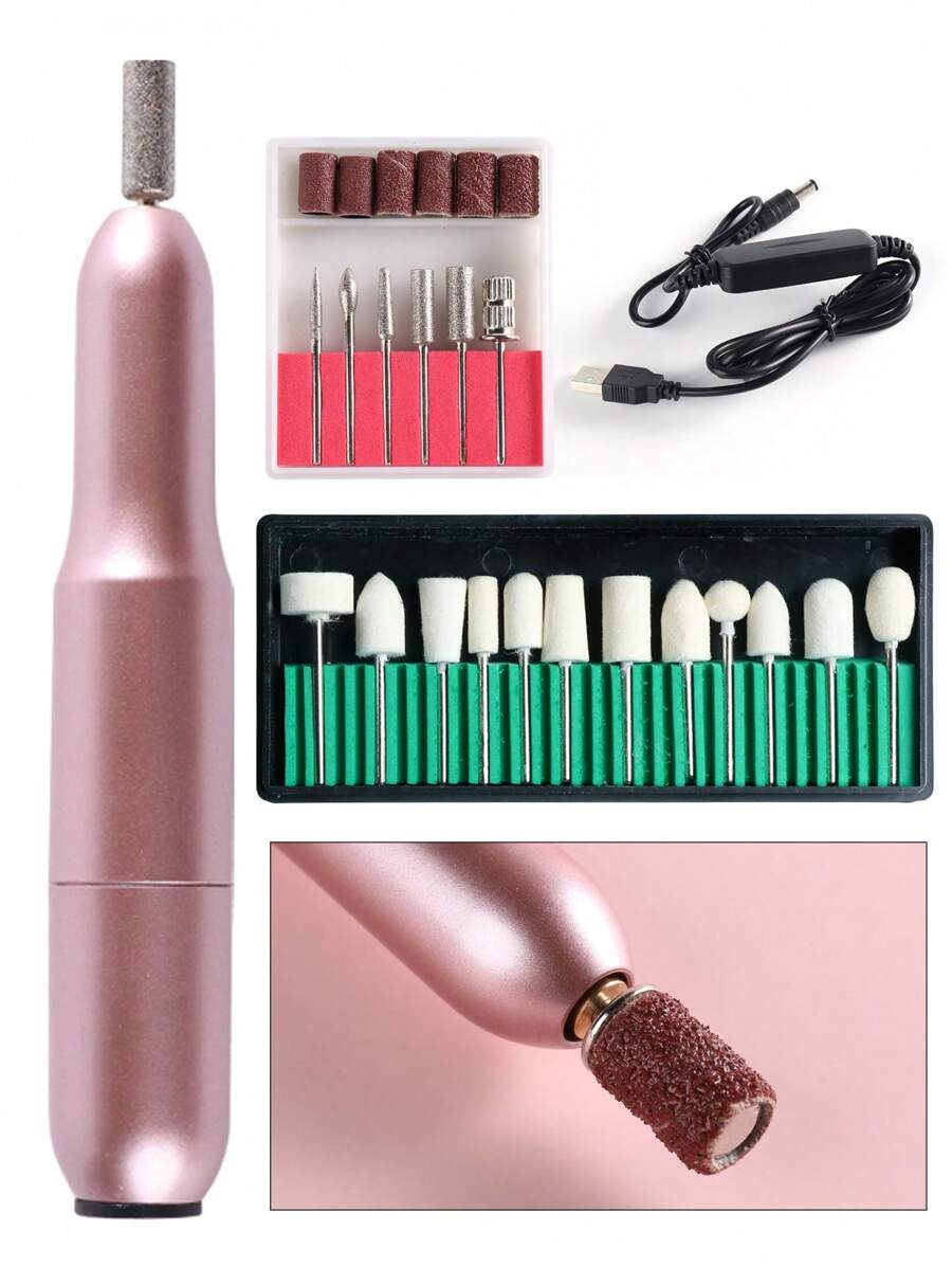 FULL BEAUTY 指甲鑽指甲銼,專業電動指甲鑽機器套裝指甲拋光頭美甲配件美甲工具 - 彩色 - 查看 1