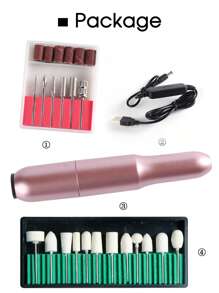 FULL BEAUTY 指甲鑽指甲銼,專業電動指甲鑽機器套裝指甲拋光頭美甲配件美甲工具 - 彩色 - 查看 2