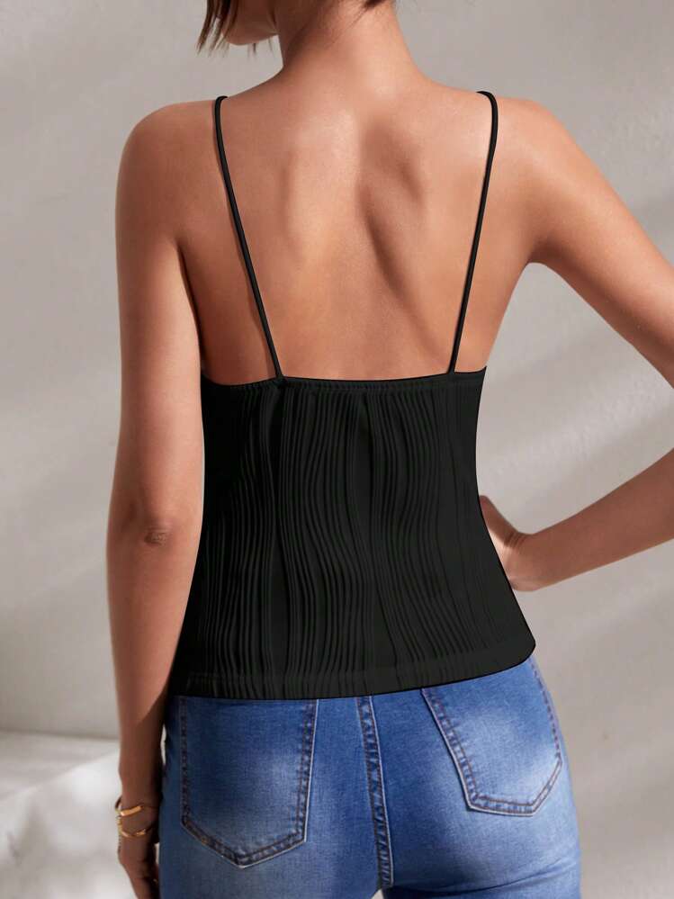 Firerie Solid Halter Top - Black - View 2