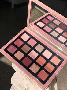 15-Color Eyeshadow Palette, Matte Shimmer Long-Lasting Eye Shadow With Mirror Eyeshadow Tray Eye Shadow - 粉色 - 查看 2
