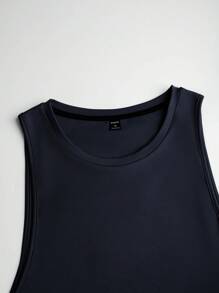 Manfinity LEGND 男式字母图案撞色拼接高低下摆篮球运动衫背心 - 黑色 - 查看 5