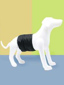 1pc Solid Dog Sanitary Pants - Black - View 2