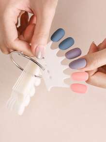 皇冠形指甲油展示卡，60入組美甲架練習美甲工具技巧圖表調色板 - 米色 - 查看 1