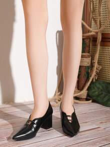 Women's Deep Vamp High Heel Shoes - Black - View 2