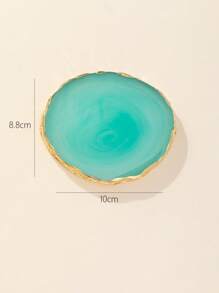 椭圆形金色边缘树脂石指甲油调色盘，用于混合颜色、绘制指甲油、展示凝胶指甲油，1个，美甲用品，美甲工具，美甲艺术工具，返校季，美甲，美甲工具（适用于贴片式指甲）