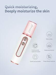 Facial Moisturizing Sprayer,1Pc Two Speed Control Double Hole Beauty Instrument
