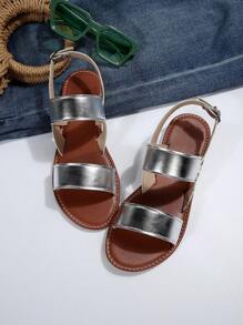 Châu Âu Và Châu Mỹ Mới Plus Size Giày Sandal Nữ Đi Biển Cho Mùa Hè - Bạc - Xem 5