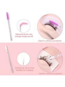 HMQ beauty 1套睫毛刷和眼罩和膠水圓環支架 - 粉色 - 查看 6