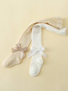 Chicas 2 pares Medias con diseño de lazo para vida diaria