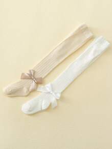 Chicas 2 pares Medias con diseño de lazo para vida diaria