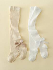 Chicas 2 pares Medias con diseño de lazo para vida diaria