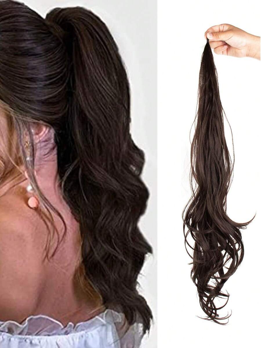 假髮馬尾32英寸魔法棒馬尾靈活纏繞長款馬尾 - Black-brown - 查看 1