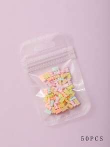 Kawaii 3D Bear Nail Art Charm, 50 chiếc Nail Resin Phụ kiện trang trí móng tay bằng kim cương giả - Nhiều màu - Xem 2