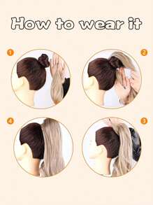 假髮馬尾32英寸魔法棒馬尾靈活纏繞長款馬尾 - Black-brown - 查看 3