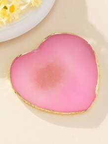 1 Hình Trái Tim Móng Tay Nghệ Thuật Ba Lan Bảng Viền Vàng Nhựa Đá Bảng Hiển Thị - Hồng - Xem 3