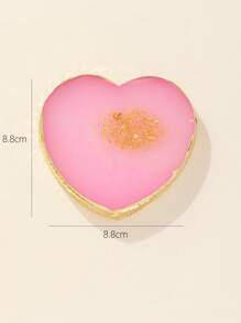 1 Hình Trái Tim Móng Tay Nghệ Thuật Ba Lan Bảng Viền Vàng Nhựa Đá Bảng Hiển Thị - Hồng - Xem 4