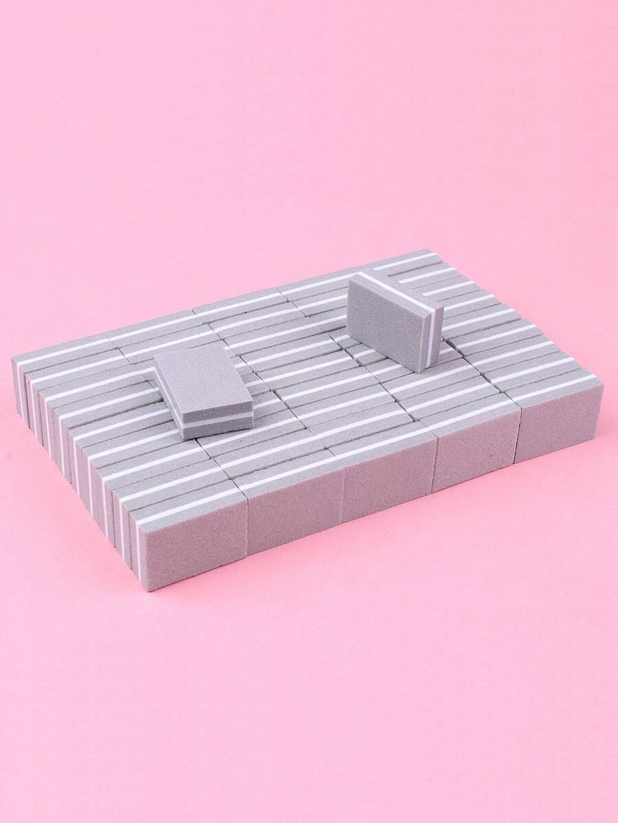 50入組迷你美甲拋光塊塊狀銼刀套裝兩面海綿指甲美甲拋光塊,指甲拋光和拋光銼刀迷你海綿塊狀灰色 - 灰色 - 查看 1