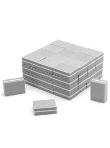 50入組迷你美甲拋光塊塊狀銼刀套裝兩面海綿指甲美甲拋光塊,指甲拋光和拋光銼刀迷你海綿塊狀灰色 - 灰色 - 查看 2