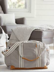 Bolso de mamá, bolso de lona con gran capacidad y multifuncional - Gris Claro - Ver 2