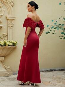 Missord Đầm Dây kéo màu trơn Buổi tiệc - Đỏ - Xem 2