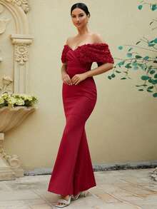 Missord Đầm Dây kéo màu trơn Buổi tiệc - Đỏ - Xem 7