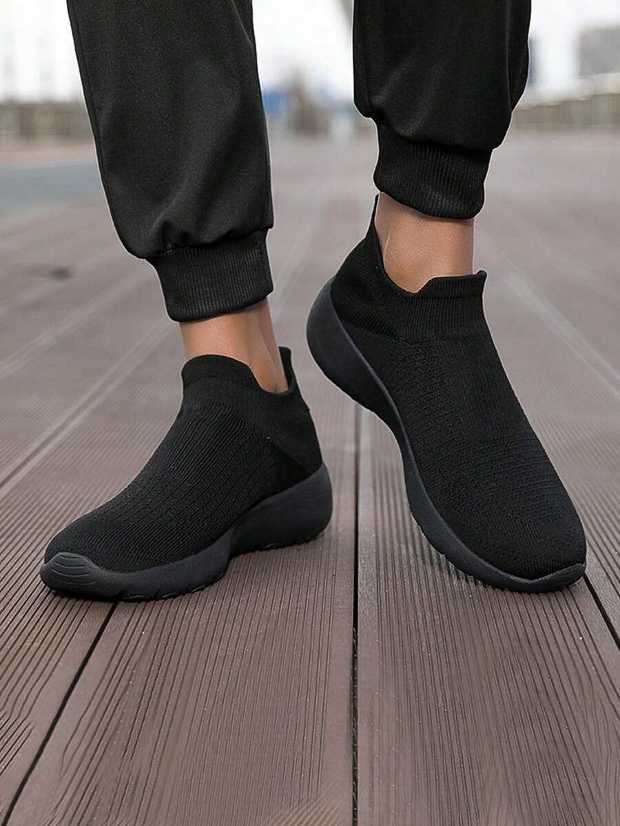 Zapatos para correr slip on de parejas - Negro - Ver 1