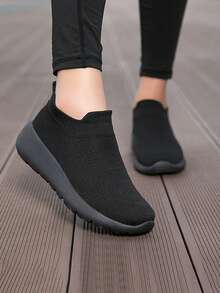 Zapatos para correr slip on de parejas - Negro - Ver 2