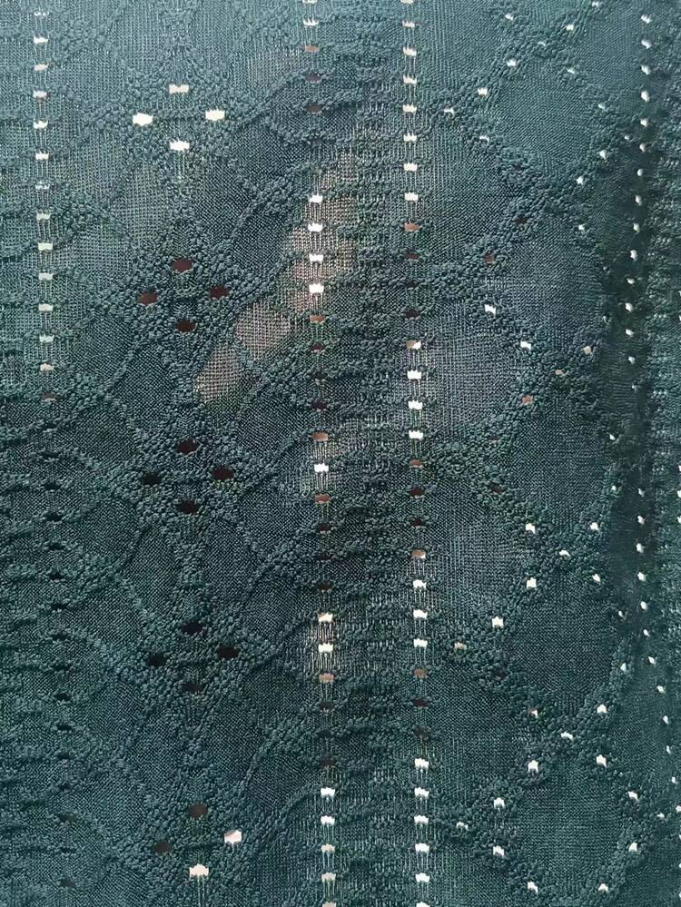 SHEIN LUNE Eyelet Embroidery Button Detail Tank Top - Dark Green - View 6