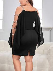 SHEIN Privé 大碼挖肩連衣裙 - 黑色 - 查看 2