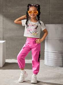 SHEIN Bộ thời trang bé gái - Nhiều màu - Xem 3