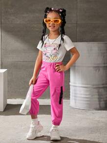 SHEIN Bộ thời trang bé gái - Nhiều màu - Xem 4