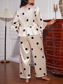 Bộ Giản Dị Kích Thước Lớn Xù Chấm bi Lãng mạn-Lãng mạn - Màu be - Xem 3