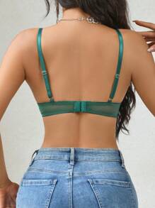 SHEIN Contrast Lace Underwire Bra Lingerie