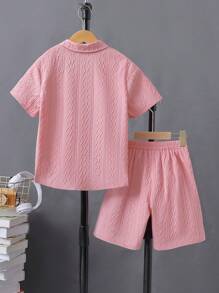 SHEIN Garçon Unicolore À Bouton Chemise & Short (Sans T-Shirt)