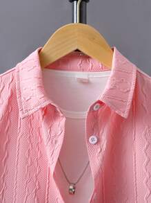 SHEIN Garçon Unicolore À Bouton Chemise & Short (Sans T-Shirt)