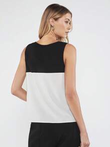 BizChic Two Tone Blouse Workwear - Black and White - View 2