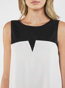 BizChic Two Tone Blouse Workwear - Black and White - View 4