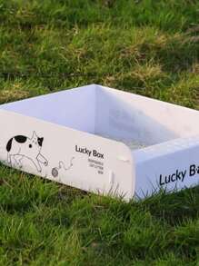 1pc Plastic Foldable Litter Box For Cats - White - View 2