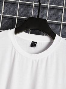 Manfinity RebelGame Nam Áo thun Thả vai Bông Đồ họa Khẩu hiệu - trắng - Xem 5