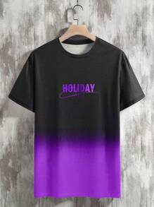 Manfinity Homme Men Letter Graphic Ombre Tee