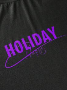 Manfinity Homme Men Letter Graphic Ombre Tee