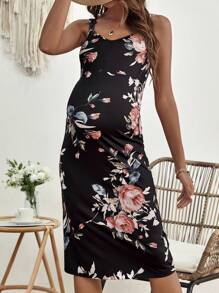 SHEIN Maternity Floral Print Cami Dress - Multicolor - View 3