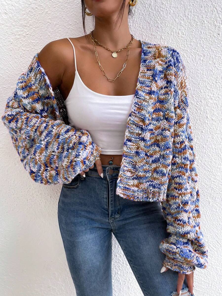 SHEIN Unity Nữ Cardigans màu trơn Giải trí - Nhiều màu - Xem 1