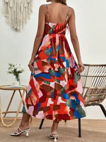 SHEIN 孕婦滿版印花吊帶連衣裙 - 彩色 - 查看 2