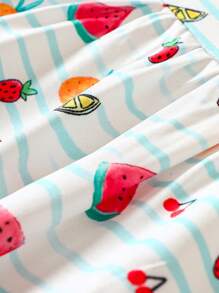 嬰兒水果印花荷葉邊娃娃裙 - 彩色 - 查看 5
