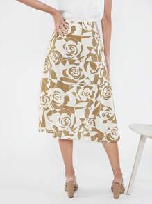 BizChic 印花高腰A字半身裙不附腰帶工作服 - 彩色 - 查看 2