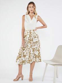 BizChic 印花高腰A字半身裙不附腰帶工作服 - 彩色 - 查看 6