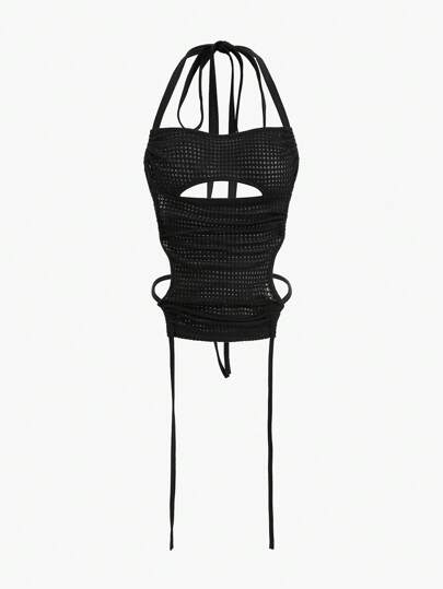 con abertura delantera Top halter sin Guante