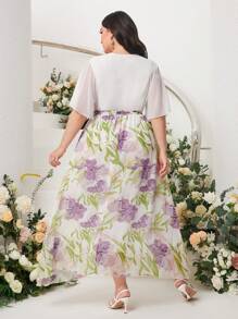 Mulvari Plus Floral Print Belted Dress - Multicolor - View 2